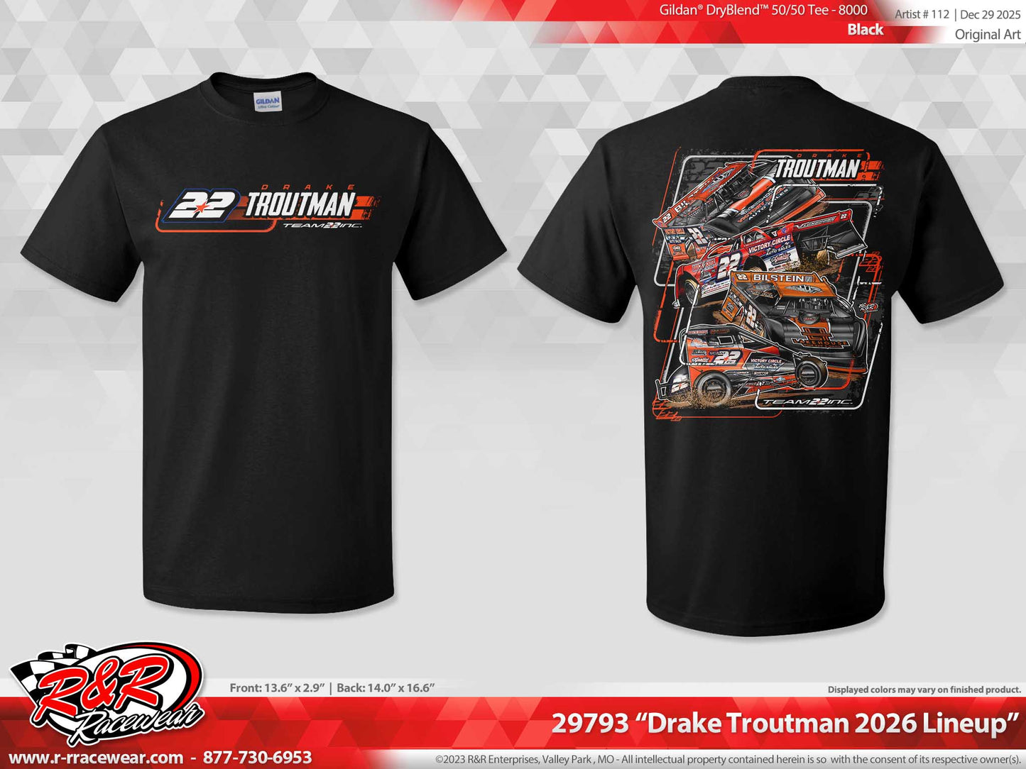 Drake Troutman Team 22 INC 2026 Lineup T-Shirt