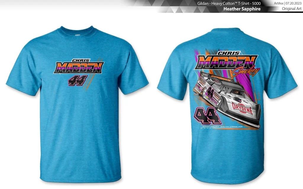 Chris Madden #44 Blue/Gray t-shirt
