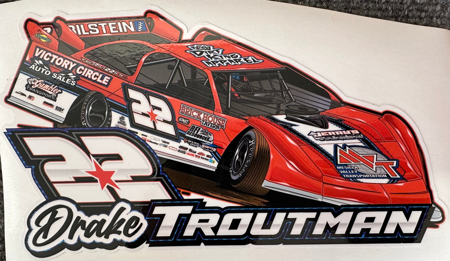 Drake Troutman #22 Car Decal