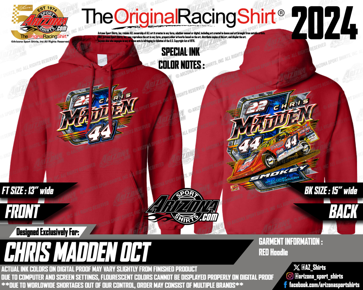 Chris Madden Team 22 INC #44 Hoodie