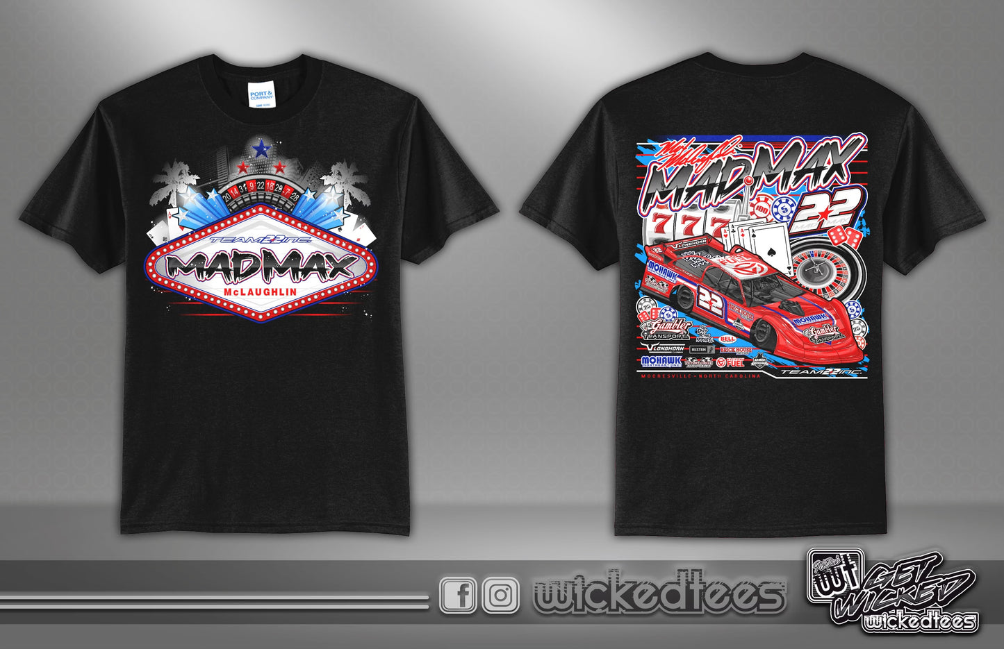 Mad Max McLaughlin #22 2024 Black Casino t-shirt
