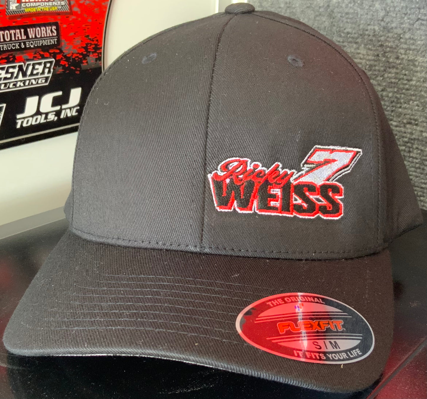 Ricky Weiss White #7 flexfit hat