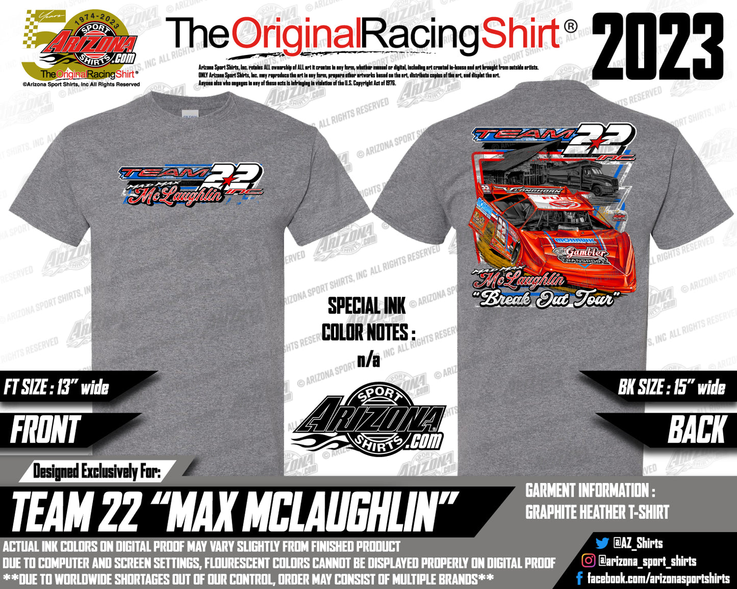 Mad Max McLaughlin #22 2024 Breakout Tour Barn T-Shirt
