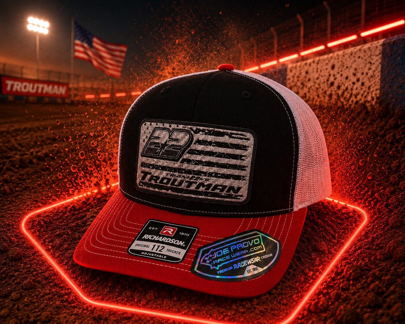 Drake Troutman #22 Flag Red/Black Snapback