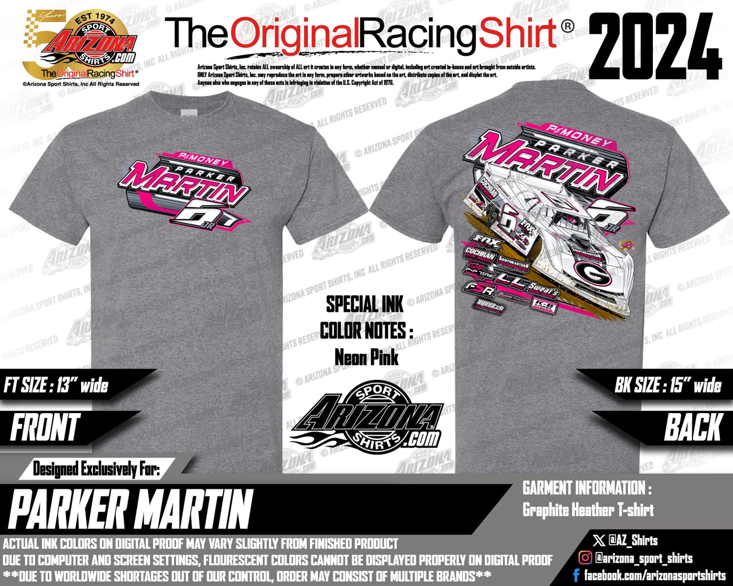 Parker Martin #6JR 2024 t-shirt
